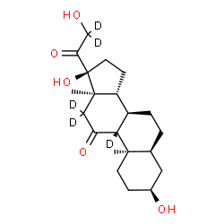 ChemSpider 2D Image | (3beta,5alpha,8alpha,9beta,10alpha,13alpha,14beta,17alpha)-3,17,21-Trihydroxy(9,12,12,21,21-~2~H_5_)pregnane-11,20-dione | C21H27D5O5