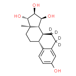 ChemSpider 2D Image | (8alpha,9beta,13alpha,14beta,15beta,16beta,17alpha)-(6,6,7,7-~2~H_4_)Estra-1(10),2,4-triene-3,15,16,17-tetrol | C18H20D4O4