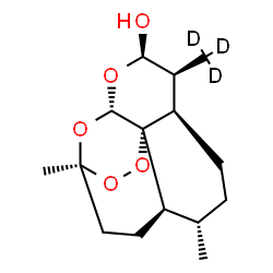 ChemSpider 2D Image | (1S,4R,5S,8R,9S,10R,12S,13S)-1,5-Dimethyl-9-(~2~H_3_)methyl-11,14,15,16-tetraoxatetracyclo[10.3.1.0~4,13~.0~8,13~]hexadecan-10-ol | C15H21D3O5