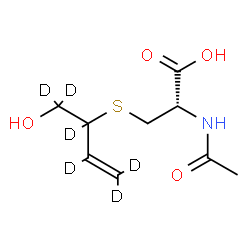 ChemSpider 2D Image | N-Acetyl-S-[1-hydroxy(~2~H_6_)-3-buten-2-yl]-D-cysteine | C9H9D6NO4S