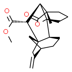 ChemSpider 2D Image | Methyl (1S,2S,5R,8S,9R,10S,11S)-11-methyl-6-methylene-16-oxo-15-oxapentacyclo[9.3.2.1~5,8~.0~1,10~.0~2,8~]heptadecane-9-carboxylate | C20H26O4
