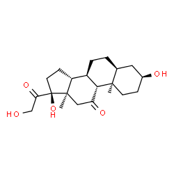 ChemSpider 2D Image | (3beta,5alpha,8alpha,9beta,10alpha,13alpha,14beta,17alpha)-3,17,21-Trihydroxypregnane-11,20-dione | C21H32O5