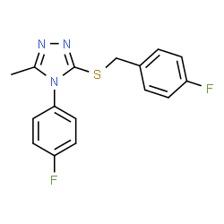 ChemSpider 2D Image | 3-[(4-Fluorobenzyl)sulfanyl]-4-(4-fluorophenyl)-5-methyl-4H-1,2,4-triazole | C16H13F2N3S