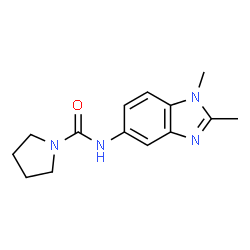 ChemSpider 2D Image | N-(1,2-Dimethyl-1H-benzimidazol-5-yl)-1-pyrrolidinecarboxamide | C14H18N4O