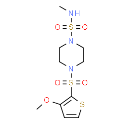 ChemSpider 2D Image | 4-[(3-Methoxy-2-thienyl)sulfonyl]-N-methyl-1-piperazinesulfonamide | C10H17N3O5S3