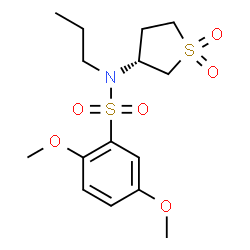 ChemSpider 2D Image | N-[(3R)-1,1-Dioxidotetrahydro-3-thiophenyl]-2,5-dimethoxy-N-propylbenzenesulfonamide | C15H23NO6S2