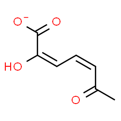 ChemSpider 2D Image | (2E,4Z)-2-Hydroxy-6-oxo-2,4-heptadienoate | C7H7O4