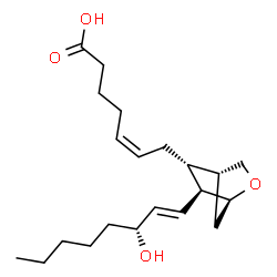 ChemSpider 2D Image | (5Z)-7-{(1S,4R,5R,6S)-6-[(1E,3R)-3-Hydroxy-1-octen-1-yl]-2-oxabicyclo[2.2.1]hept-5-yl}-5-heptenoic acid | C21H34O4