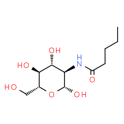ChemSpider 2D Image | 2-Deoxy-2-(pentanoylamino)-beta-D-glucopyranose | C11H21NO6
