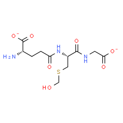 ChemSpider 2D Image | (2S)-2-Amino-5-({(2R)-1-[(carboxylatomethyl)amino]-3-[(hydroxymethyl)sulfanyl]-1-oxo-2-propanyl}amino)-5-oxopentanoate | C11H17N3O7S