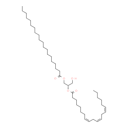 ChemSpider 2D Image | (2S)-1-Hydroxy-3-(icosanoyloxy)-2-propanyl (8Z,11Z,14Z)-8,11,14-icosatrienoate | C43H78O5