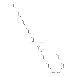 ChemSpider 2D Image | (2S)-1-Hydroxy-3-(stearoyloxy)-2-propanyl (10Z,13Z,16Z)-10,13,16-docosatrienoate | C43H78O5