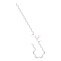 ChemSpider 2D Image | (2S)-1-Hydroxy-3-(icosanoyloxy)-2-propanyl (7Z,10Z,13Z,16Z)-7,10,13,16-docosatetraenoate | C45H80O5