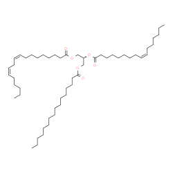 ChemSpider 2D Image | TG(16:0/16:1(9Z)/18:2(9Z,12Z))[iso6] | C53H96O6