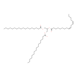 ChemSpider 2D Image | 2-[(9Z,12Z)-9,12-Heptadecadienoyloxy]-3-(palmitoyloxy)propyl stearate | C54H100O6