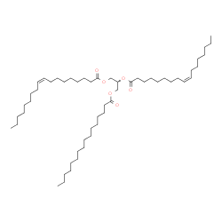ChemSpider 2D Image | 2-[(9Z)-9-Heptadecenoyloxy]-3-(palmitoyloxy)propyl (9Z)-9-octadecenoate | C54H100O6