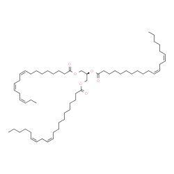 ChemSpider 2D Image | 3-[(9Z,12Z,15Z)-9,12,15-Octadecatrienoyloxy]-1,2-propanediyl (11Z,14Z,11'Z,14'Z)bis(-11,14-icosadienoate) | C61H104O6