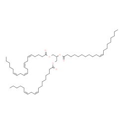 ChemSpider 2D Image | TG(18:2(9Z,12Z)/20:1(11Z)/20:4(5Z,8Z,11Z,14Z))[iso6] | C61H104O6