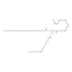 ChemSpider 2D Image | 3-[(9Z)-9-Hexadecenoyloxy]-2-[(5Z,8Z,11Z,14Z,17Z)-5,8,11,14,17-icosapentaenoyloxy]propyl docosanoate | C61H106O6