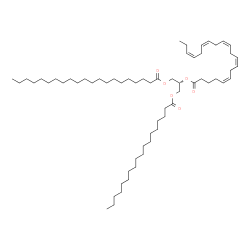ChemSpider 2D Image | 2-[(5Z,8Z,11Z,14Z,17Z)-5,8,11,14,17-Icosapentaenoyloxy]-3-(stearoyloxy)propyl henicosanoate | C62H110O6