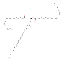 ChemSpider 2D Image | 2-[(11Z,14Z)-11,14-Icosadienoyloxy]-3-[(9Z,12Z,15Z)-9,12,15-octadecatrienoyloxy]propyl henicosanoate | C62H110O6