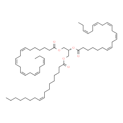 ChemSpider 2D Image | (2R)-3-[(9Z)-9-Heptadecenoyloxy]-1,2-propanediyl (7Z,10Z,13Z,16Z,19Z,7'Z,10'Z,13'Z,16'Z,19'Z)bis(-7,10,13,16,19-docosapentaenoate) | C64H102O6