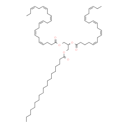 ChemSpider 2D Image | (2R)-2-[(5Z,8Z,11Z,14Z,17Z)-5,8,11,14,17-Icosapentaenoyloxy]-3-(nonadecanoyloxy)propyl (4Z,7Z,10Z,13Z,16Z,19Z)-4,7,10,13,16,19-docosahexaenoate | C64H102O6