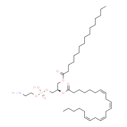 ChemSpider 2D Image | 1-palmitoyl-2-(7Z,10Z,13Z,16Z-docosatetraenoyl)-sn-glycero-3-phosphoethanolamine | C43H78NO8P