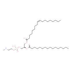ChemSpider 2D Image | (9R)-6-Hydroxy-6-oxido-9-(palmitoyloxy)-5,7-dioxa-2-aza-6lambda~5~-phosphadecan-10-yl (9Z)-9-octadecenoate | C40H78NO8P