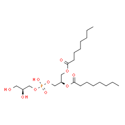 ChemSpider 2D Image | (2R)-3-({[(2S)-2,3-Dihydroxypropoxy](hydroxy)phosphoryl}oxy)-2-(octanoyloxy)propyl octanoate | C22H43O10P