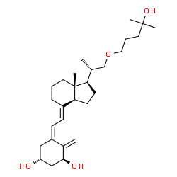 ChemSpider 2D Image | (1R,3S,5Z)-5-{(2E)-2-[(1R,3aS,7aR)-1-{(2S)-1-[(4-Hydroxy-4-methylpentyl)oxy]-2-propanyl}-7a-methyloctahydro-4H-inden-4-ylidene]ethylidene}-4-methylene-1,3-cyclohexanediol | C28H46O4