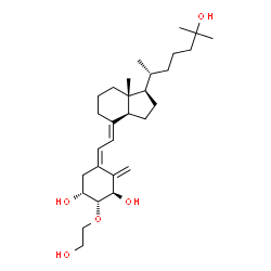ChemSpider 2D Image | (1R,2R,3R,5Z,7E)-2-(2-Hydroxyethoxy)-9,10-secocholesta-5,7,10-triene-1,3,25-triol | C29H48O5