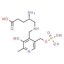 ChemSpider 2D Image | (4S)-4-Amino-5-[({3-hydroxy-2-methyl-5-[(phosphonooxy)methyl]-4-pyridinyl}methyl)amino]pentanoic acid | C13H22N3O7P
