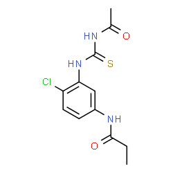 ChemSpider 2D Image | N-{3-[(Acetylcarbamothioyl)amino]-4-chlorophenyl}propanamide | C12H14ClN3O2S