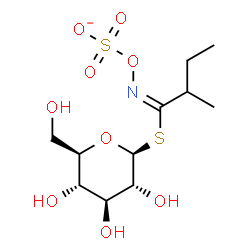 ChemSpider 2D Image | 1-S-[(1E)-2-Methyl-N-(sulfonatooxy)butanimidoyl]-1-thio-beta-D-glucopyranose | C11H20NO9S2