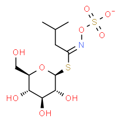 ChemSpider 2D Image | 1-S-[(1E)-3-Methyl-N-(sulfonatooxy)butanimidoyl]-1-thio-beta-D-glucopyranose | C11H20NO9S2