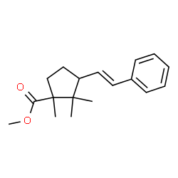 ChemSpider 2D Image | Methyl 1,2,2-trimethyl-3-[(E)-2-phenylvinyl]cyclopentanecarboxylate | C18H24O2