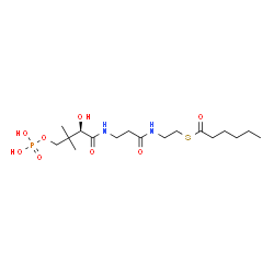 ChemSpider 2D Image | S-hexanoyl-4'-phosphopantetheine | C17H33N2O8PS