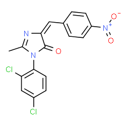 ChemSpider 2D Image | (5E)-3-(2,4-Dichlorophenyl)-2-methyl-5-(4-nitrobenzylidene)-3,5-dihydro-4H-imidazol-4-one | C17H11Cl2N3O3