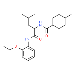ChemSpider 2D Image | N-(2-Ethoxyphenyl)-N~2~-[(4-methylcyclohexyl)carbonyl]leucinamide | C22H34N2O3
