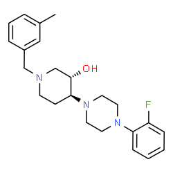 ChemSpider 2D Image | (3S,4S)-4-[4-(2-Fluorophenyl)-1-piperazinyl]-1-(3-methylbenzyl)-3-piperidinol | C23H30FN3O