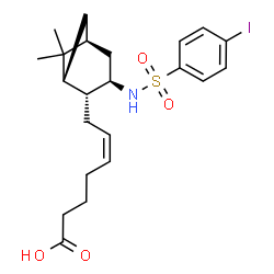 ChemSpider 2D Image | (5Z)-7-[(1R,2R,3R,5S)-3-{[(4-Iodophenyl)sulfonyl]amino}-6,6-dimethylbicyclo[3.1.1]hept-2-yl]-5-heptenoic acid | C22H30INO4S
