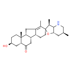 ChemSpider 2D Image | (3beta,5beta,9beta,14beta,20S,22xi,23S)-3-Hydroxy-5,6-dihydro-17,23-epoxyveratraman-6-one | C27H41NO3