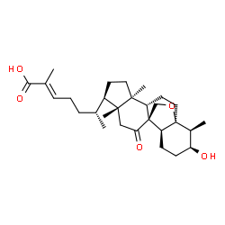 ChemSpider 2D Image | (2E,6R)-6-[(1R,4S,5S,8R,9R,12R,13S,16S,17S)-16-Hydroxy-5,9,17-trimethyl-11-oxo-18-oxapentacyclo[10.5.2.0~1,13~.0~4,12~.0~5,9~]nonadec-8-yl]-2-methyl-2-heptenoic acid | C29H44O5