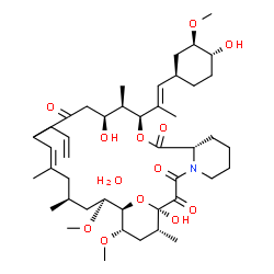 ChemSpider 2D Image | (1R,9S,12S,13R,14S,18E,21S,23S,24R,25S,27R)-17-Allyl-1,14-dihydroxy-12-{(1E)-1-[(1R,3R,4R)-4-hydroxy-3-methoxycyclohexyl]-1-propen-2-yl}-23,25-dimethoxy-13,19,21,27-tetramethyl-11,28-dioxa-4-azatricyc
lo[22.3.1.0~4,9~]octacos-18-ene-2,3,10,16-tetrone hydrate (1:1) | C44H71NO13