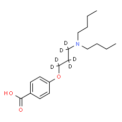 ChemSpider 2D Image | 4-{[3-(Dibutylamino)(~2~H_6_)propyl]oxy}benzoic acid | C18H23D6NO3