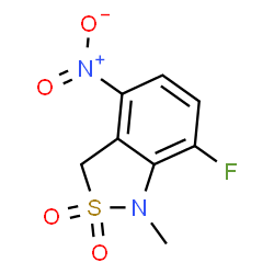 ChemSpider 2D Image | 7-fluoro-1-methyl-4-nitro-3H-2,1-benzothiazole 2,2-dioxide | C8H7FN2O4S