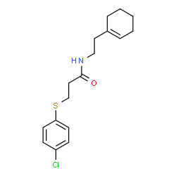 ChemSpider 2D Image | 3-[(4-Chlorophenyl)sulfanyl]-N-[2-(1-cyclohexen-1-yl)ethyl]propanamide | C17H22ClNOS