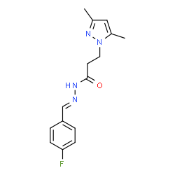 ChemSpider 2D Image | 3-(3,5-Dimethyl-1H-pyrazol-1-yl)-N'-[(E)-(4-fluorophenyl)methylene]propanehydrazide | C15H17FN4O