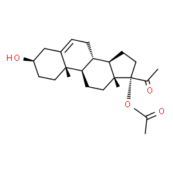 ChemSpider 2D Image | (3alpha,8alpha,9beta,10alpha,13alpha,14beta,17alpha)-3-Hydroxy-20-oxopregn-5-en-17-yl acetate | C23H34O4
